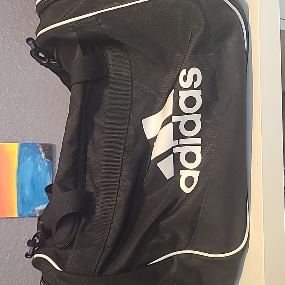 Black and White Adidas Duffel Bag